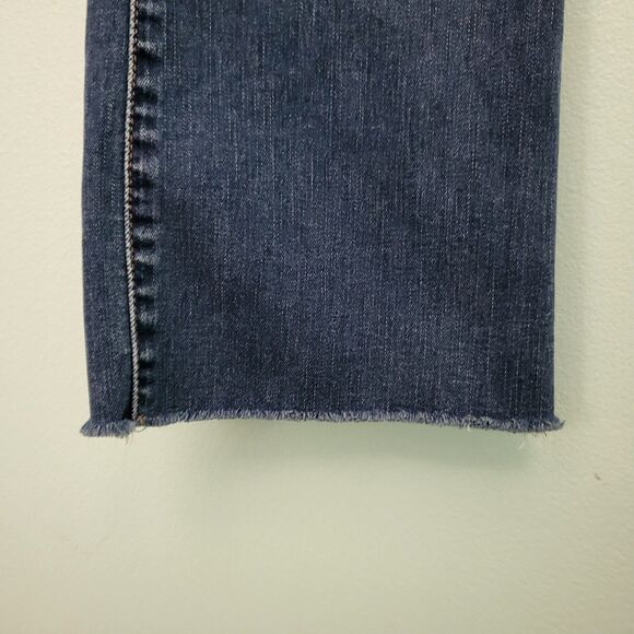 MADEWELL Jeans Womens 26 Cali Demi Boot Blue Denim Cropped Raw Hem Mid Rise - Picture 4 of 10